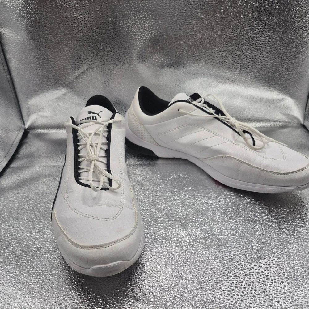Puma Ferrari Drift Cat 5 Ultra White Black Mens Sneakers 306219-03 Size 14